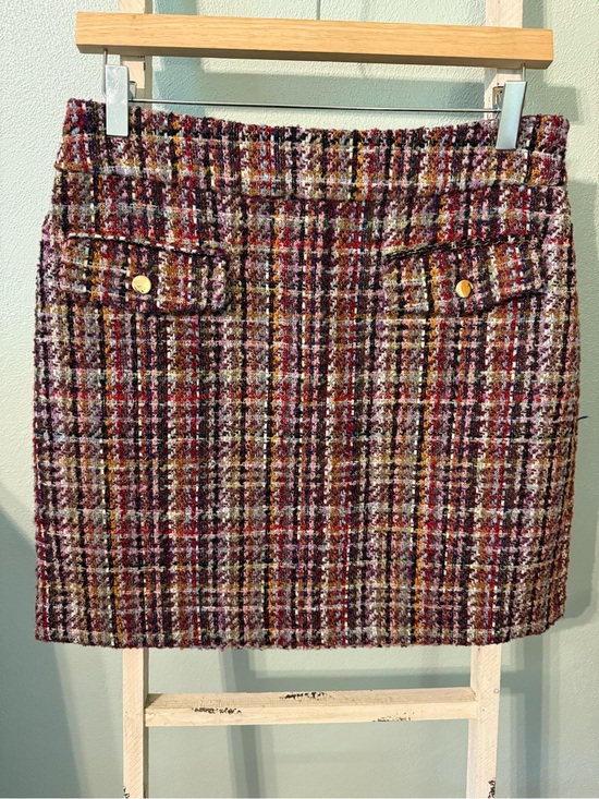 LOFT Dresses & Skirts - NWT LOFT Tweed Mini Skirt Red Pink Multicolor Size 6 Women